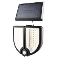 Lampa solara dubla 90 LED, senzor de miscare, 3 faze lumina, telecomanda