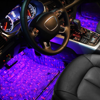 Set 4 lumini auto interior LED RGB A10 USB