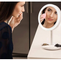 Oglinda cosmetica cu led, ventilatie si mini oglinda zoom 5x