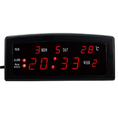 Ceas digital LED cu alarma, calendar si termometru 909A