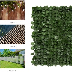 Gard Artificial pergola cu frunze verzi, cadru lemn + plastic, dimensiuni: 1 x 2,5 m