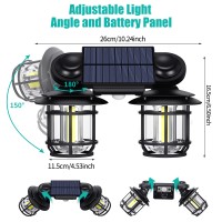 Felinar Solar Dublu cu telecomanda, rotativa, reglabila, 192 LED, senzor miscare, senzor lumina