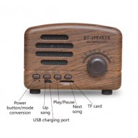 Boxa Retro Wood, Bluetooth, USB/TF, Baterie 1200 MAh