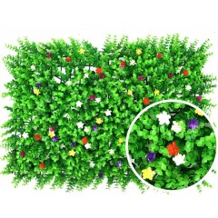 Panou verde din frunze artificiale Flower 40 x 60 cm, set 10 bucati