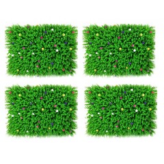 Panou verde din frunze artificiale Flower 40 x 60 cm, set 2 bucati