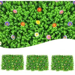 Panou verde din frunze artificiale Flower 40 x 60 cm, set 3 bucati