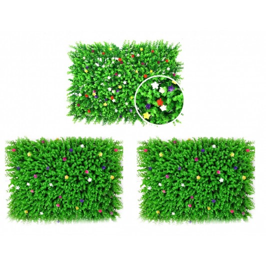 Panou verde din frunze artificiale Flower 40 x 60 cm, set 5 bucati