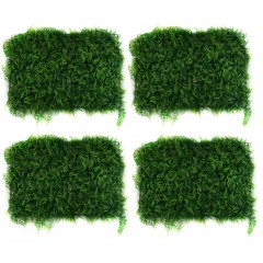 Panou verde din frunze artificiale Green Leaf 40 x 60 cm, set 10 bucati