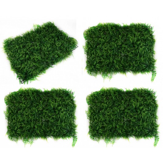 Panou verde din frunze artificiale Green Leaf 40 x 60 cm, set 5 bucati