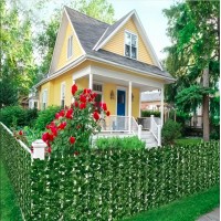 Paravan Gard Viu Artificial cu frunze verzi 1 x 3 m