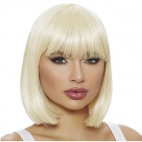 Peruca par blond, tunsoare bob cu breton