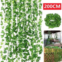 Set 6 ghirlante iedera artificiala verde, aspect natural, 2m lungime