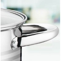 Set 3 oale cu capac, inox, compatibile cu plite pe gaz sau inductie