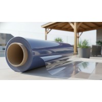 Folie cristal 1,4 m x 5 m x 0,4 mm, transparenta, inchidere terase, Kit montaj inclus