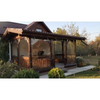 Folie cristal 1,4 m x 5 m x 0,4 mm, transparenta, inchidere terase, Kit montaj inclus