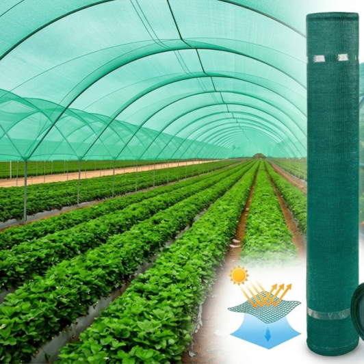 Plasa verde opaca 2 m x 50 m lungime, umbrire si opacitate 40%, GRATUIT 10 clipsuri + 100 coliere