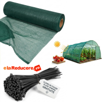 Plasa verde opaca 8 m x 25 m lungime, umbrire si protectie, opacitate 40%, Gratuit 50 coliere