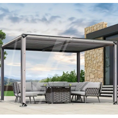 Folie cristal 1,4 m x 15 m x 0,3 mm transparenta, inchidere terase,  Kit montaj inclus