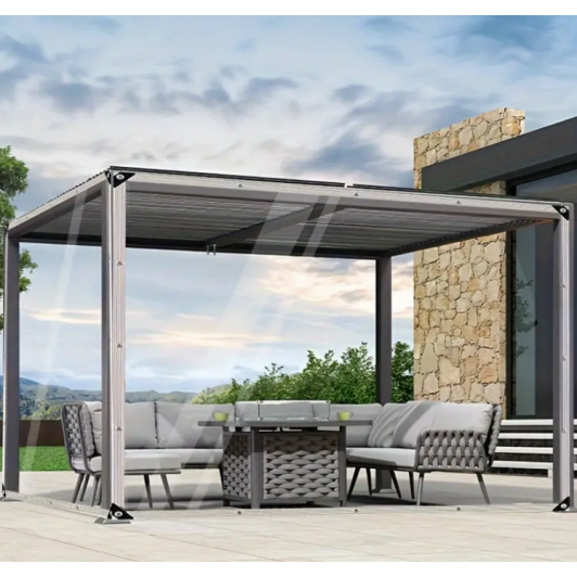 Folie cristal 1,4 m x 15 m x 0,3 mm transparenta, inchidere terase,  Kit montaj inclus