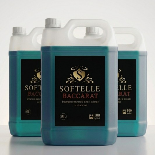 Set 3 x Detergent Baccarat 5L, 300 spalari, pentru rufe albe si colorate, produs in Romania Set 3 x Detergent Baccarat 5L, 300 spalari, pentru rufe albe si colorate, produs in Romania