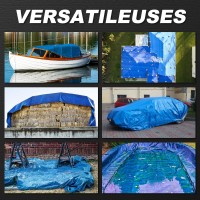 Prelata albastra impermeabila 2 x 3 m, laminata 2 straturi, UV+, densitate 80 gr/m2