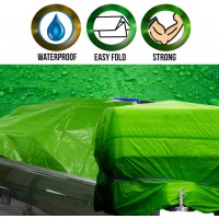 Prelata verde impermeabila 5 x 8 m, laminata 2 straturi, UV+, densitate 120 gr/m2