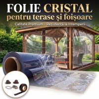 Folie cristal 1,2 m x 20 m x 1,2 mm, transparenta, inchidere terase, foisoare, ultra rezistenta