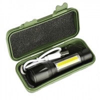 Mini lanterna de buzunar XPE LED + COB laterale, incarcare USB