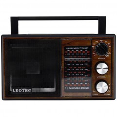Radio portabil clasic cu 11 lungimi de unda AM/FM/ SW 1-9, Leotec LT-2015, alimentare la priza 220v