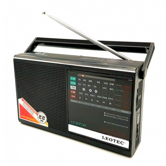 Radio cu 4 benzi ,LW (unde Lungi ), AM,FM-TV,SW, alimentare 220v si baterii + 2 baterii in pachet