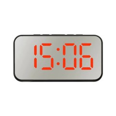 Ceas de masa cu ecran oglinda, alarma, afisare ora, data, temperatura, mod noapte ROSU 6510
