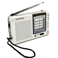 Radio cu 10 benzi AM/FM/SW1-8 , portabil cu baterii , Leotec 9701 + 4 baterii  AA in pachet