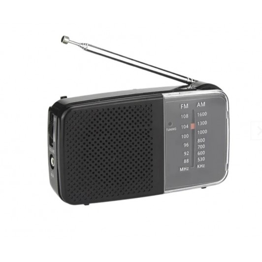 Radio portabil cu baterii si ceas, AM, FM, 2 benzi radio