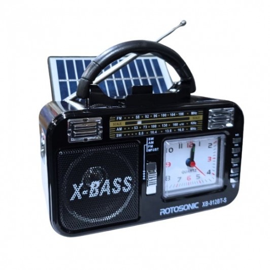 Radio portabil solar cu 3 benzi AM ,FM ,SW ,Bluetooth,mp3 ,lanterna si acumulator XB-912 BT