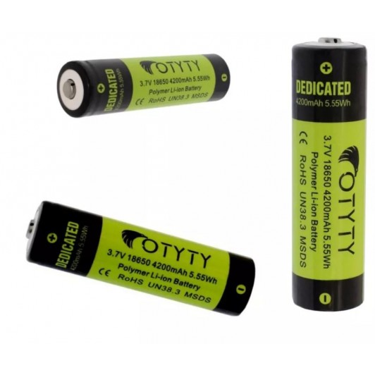 Set de 3 Acumulatori Li-Ion tip 18650, 4200 mAh, 3.7V, reincarcabil