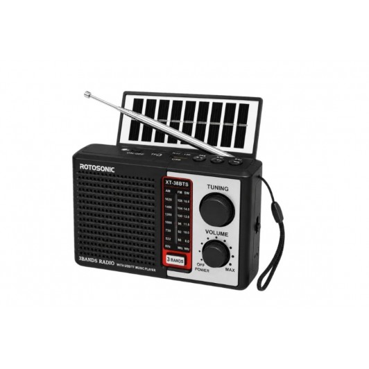 Radio portabil solar cu 3 benzi AM ,FM ,SW ,Bluetooth,mp3 si acumulator ROTOSONIC XT-38BTS