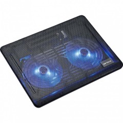 Cooler laptop, 10-15.6", 1500 rpm 2 ventilatoare, 1 x USB, Iluminare LED, Negru