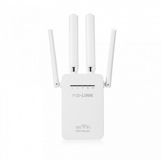 Extender pentru semnalul wifi, 4 antene externe, dubleaza aria de acoperire, functie de router