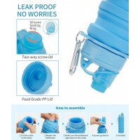 Sticla de apa pliabila, Non BPA, 550 ml, Multicolor