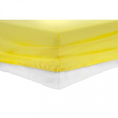 Cearceaf de pat cu elastic, 180x200 cm, Bumbac 100%, Galben