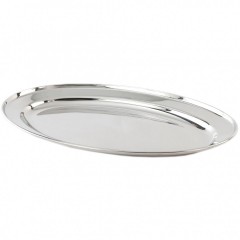 Tava pentru servire din inox, ovala, VN-JKPT-2954, 40 cm, Argintiu