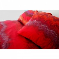 Lenjerie de pat dublu, bumbac 100%, 4 piese, 132TC, Fouta Red
