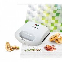 Sandwich maker SM-K750W, 750 W, placi antiadezive fixe tip grill, Alb