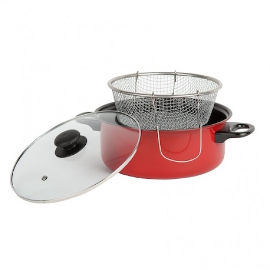 Friteuza teflonata cu capac si cos Vanora, 24 cm