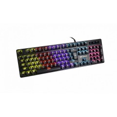Tastatura gaming mecanica Serioux Valdis, Iluminare RGB, Switch Outemu blue, Palm rest Negru