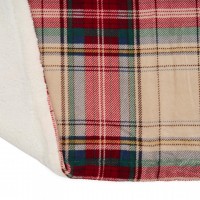 Patura fleece cu blanita, dimensiune 200×220 cm, Model Carouri Multicolor