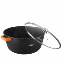 Semioala Cooking by Dark Line cu capac, aluminiu turnat, 44x19cm, 23L