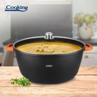 Semioala Cooking by Dark Line cu capac, aluminiu turnat, 44x19cm, 23L