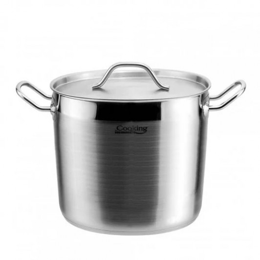 Oala cu capac din inox, capacitate 9l, dimensiune 24 x 20 cm, baza inductie, Argintiu