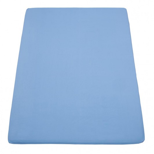 Cearceaf de pat cu elastic, dimensiune 140 x 200 cm, bumbac 100%, Albastru